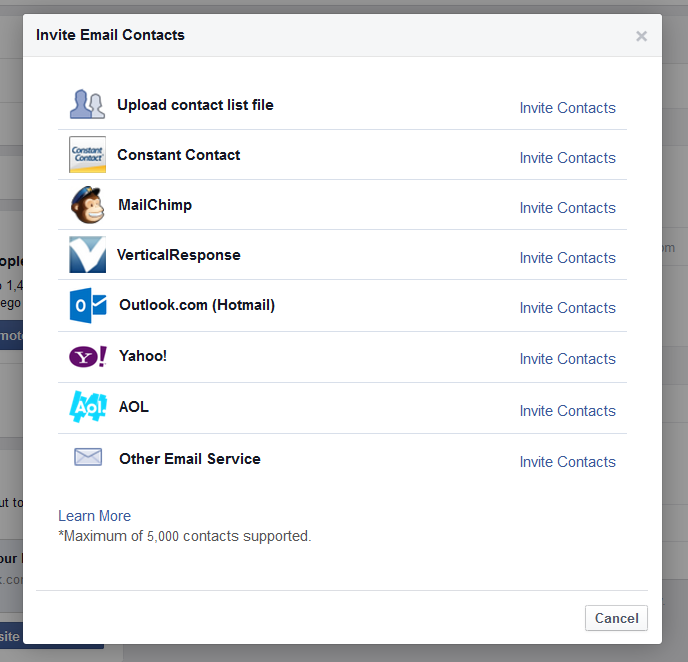 Upload Email Contacts