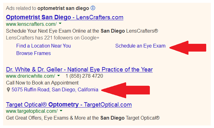 Google AdWords Search Ads for Optometrists