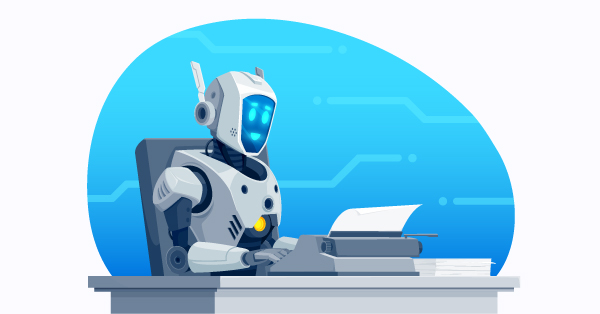 robot writer illustration