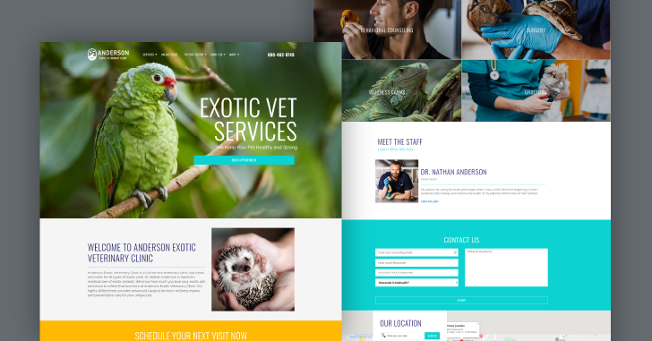 Exotic Veterinary Website Design 