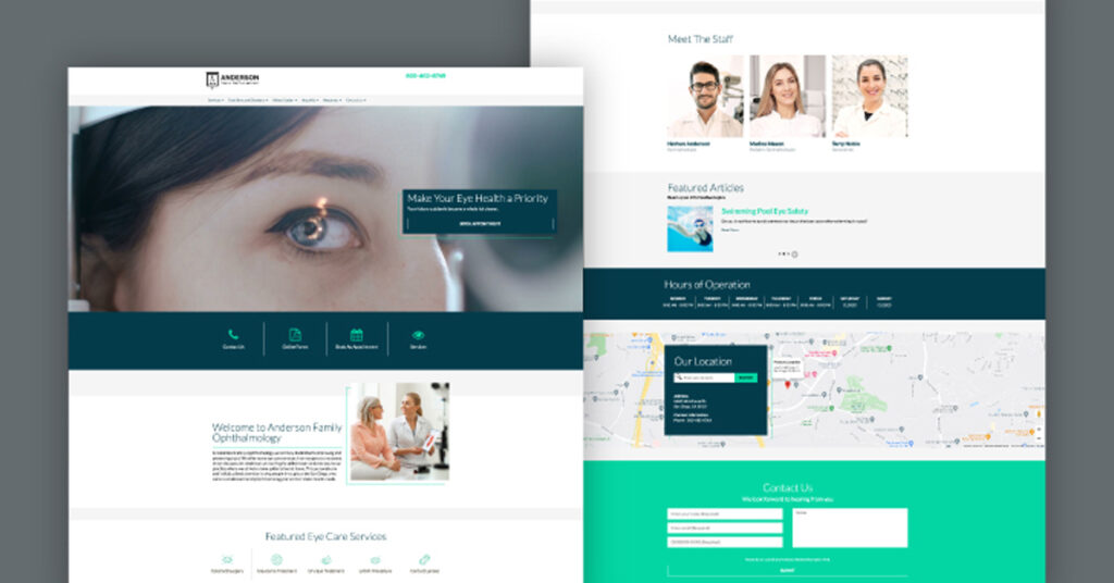 best ophthalmology website design for logos and headlines