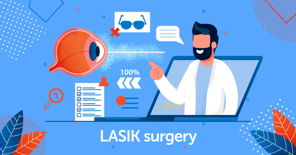 Eye doctor explaining LASIK 