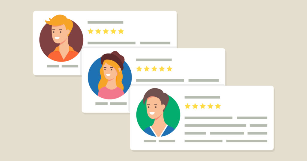 5-star reviews online reviews from customers. 