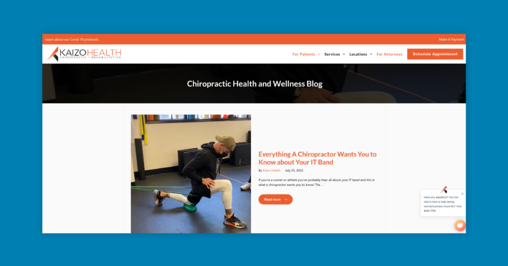 recent chiropractic blog page