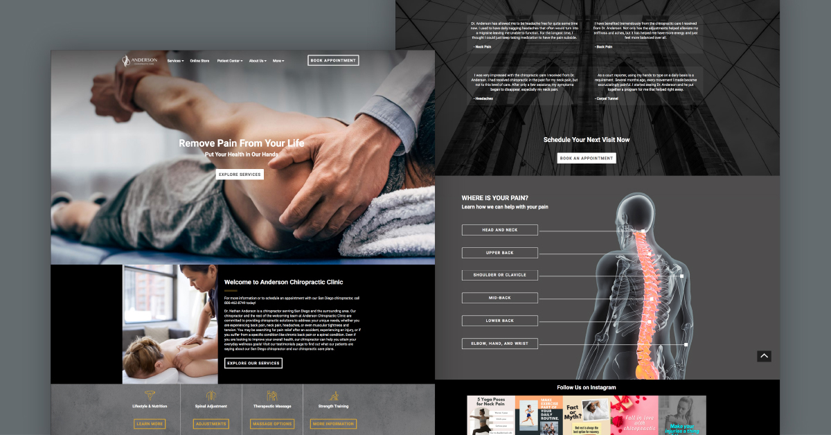 chiropractic website. 