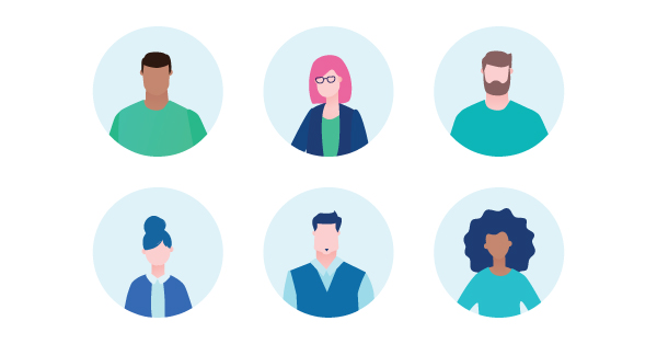 Business team members profile concept