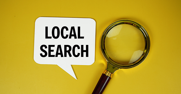 local search text on speech bubble