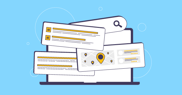 Paid results and organic search results on SERP
