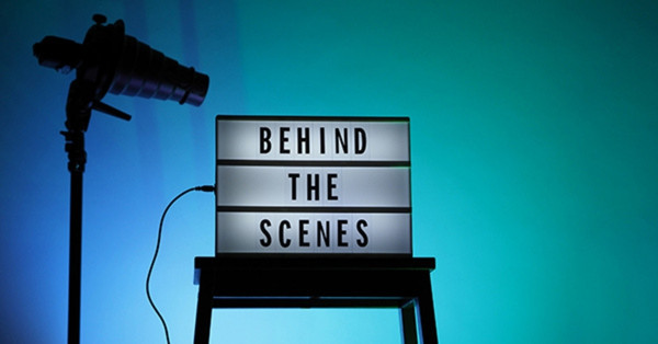 Lightbox showing behind the scenes setup in studio.