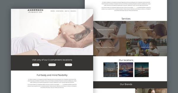 screenshot of  Del Mar Multilocation a chiropractic website design