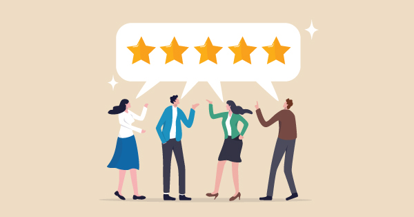 Clients giving 5 stars review on Google Business Profile