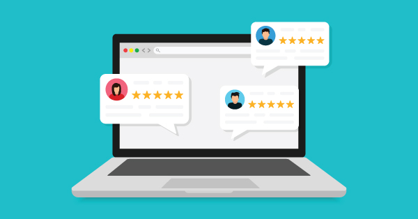 Laptop with client reviews