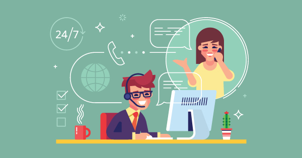 customer service employee consulting a customer