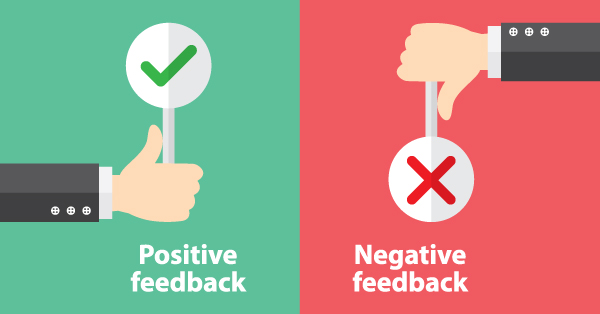 illustration of positive and negative feedback
