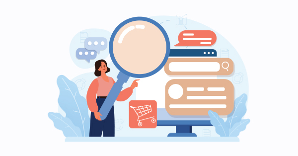 Person examining e-commerce search results