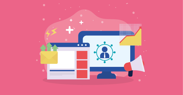 marketing illustration with items