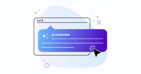 ai overview display with pointer clicking on text bubble